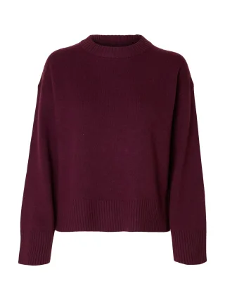 SELECTED WOMEN - SLWCILLE CASHMERE BLEND LS KNIT O-NECK Fig - Gr. - S