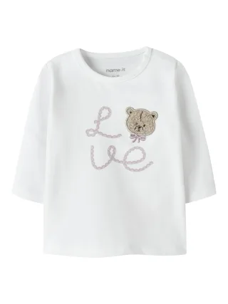 NAME IT - NBFRISSY LS TOP bright white - Gr. - 80