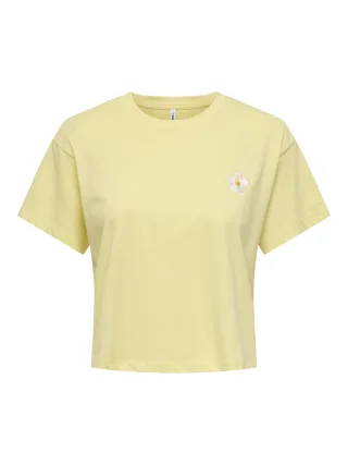 ONLY - ONLBRIANNA S/S O-NECK TOP BOX JRS Sunlight - Gr. - S
