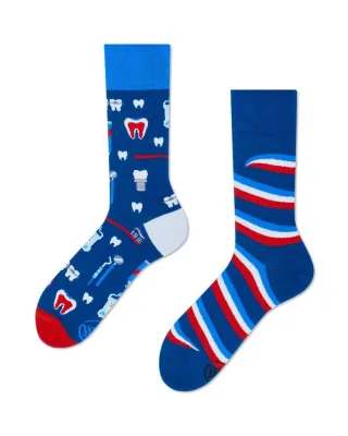 many mornings - Socken DR TOOTH rot/blau - Gr. - 35-38