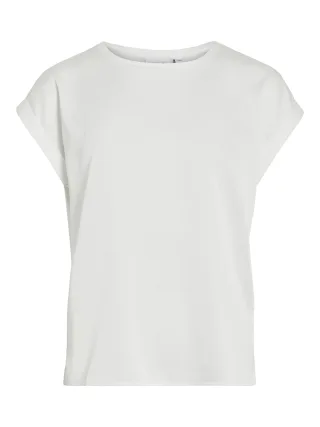 VILA - VIELLETTE S/S SATIN TOP - NOOS snow white - Gr. - 38