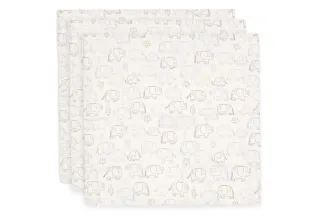 Jollein Spucktuch Hydrophill 70x70cm Elephant Tales 3er-Pack