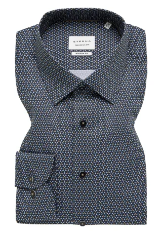 ETERNA - Hemd Twill Langarm dunkelblau - Gr. - 48/Langarm - 65cm