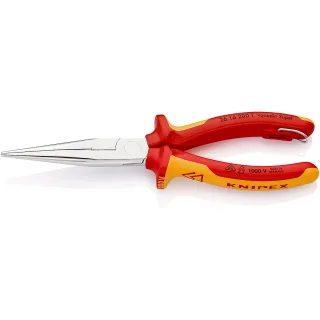 KNIPEX Flachrundzange mit Schneide/Befestigungsöse verchromt - 2616200T