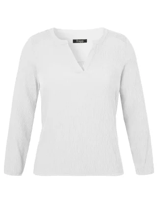 Frapp - Bluse V-Ausschnitt 1/1 Arm offwhite - Gr. - 44