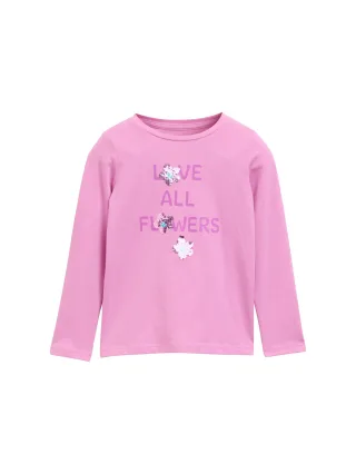 tom tailor kids - Langarmshirt mit Wendepailletten flashy mauve - Gr. - 92/98