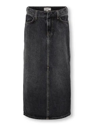 KIDS ONLY - KOGCILLA LONG SLIT SKIRT DNM washed black - Gr. - 152