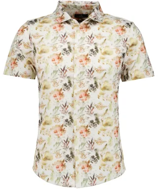 RAGMAN - Softknit-Hemd, modern fit beige gemustert - Gr. - XL