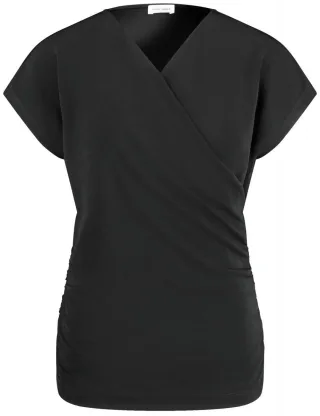 GERRY WEBER Collection - T-Shirt mit Wickeloptik schwarz - Gr. - 36