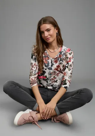 Laura Scott 3/4-Arm-Shirt lässige Passform und elegante Printvarianten