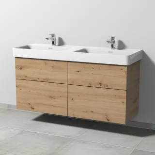Sanipa 3way Waschtischunterbau zu Laufen Pro S Waschtisch mit 4 Auszügen, Eiche Natural-Touch SM77185