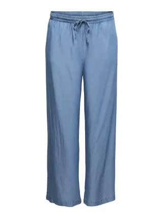 VERO MODA CURVE - VMCBREE HW LONG LOOSE TENCEL PANTS CUR medium blue denim - Gr. - 46/32