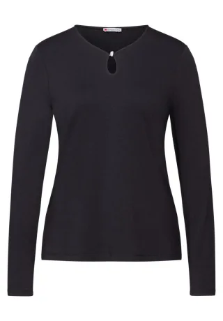 Street One - Shirt mit Cut-Out blau - Gr. - 40