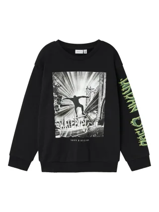 NAME IT - NKMSORBEN LS NREG SWEAT BRU black - Gr. - 146/152