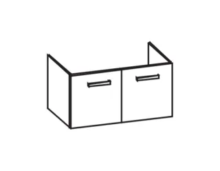 Artiqua 412 Waschtischunterschrank für Daylight K0728, Anthrazit Glanz, 412-WU2T-I02-7065-51 412-WU2T-I02-7065-51