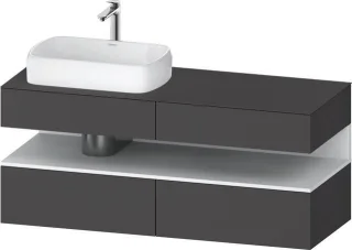 Duravit Qatego Konsolenwaschtischunterbau wandhängend Graphit Matt 1400x550x600 mm - QA4765018490010 QA4765018490010