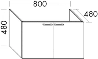 Burgbad Waschtischunterschrank Sys30 PG4 Sana 480x800x480 Salbeigrau Hochglanz, WUYG080F5968 WUYG080F5968