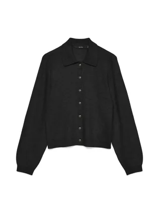 VERO MODA - VMEXCITING LS POLO-N SHORT CARDIGAN BOO Black - Gr. - L