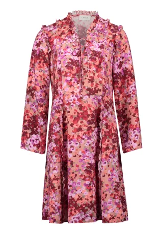 CARTOON - Volantkleid violett/rot - Gr. - 42