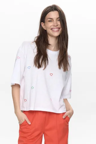 Nümph - NULOVINE BOXY T-SHIRT - GOTS bright white - Gr. - XS