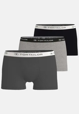 TOM TAILOR BODYWEAR - TOM TAILOR Herren Pants 3er Pack anthra-melange-black - Gr. - XL