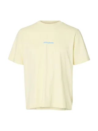 SELECTED MEN - SLHELIAS SS O-NECK TEE HOTEL AMOUR - Gr. - L