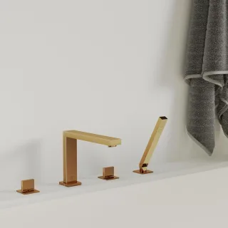 Steinberg Serie 160 Wannen-Standarmatur verlängert, Ausladung 210mmn rose gold, 160 2402 RG 160 2402 RG