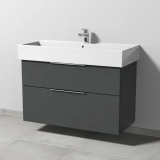 Sanipa 3way Waschtischunterbau zu Duravit Vero Air Waschtisch mit 2 Auszügen, Anthrazit-Matt UM43522