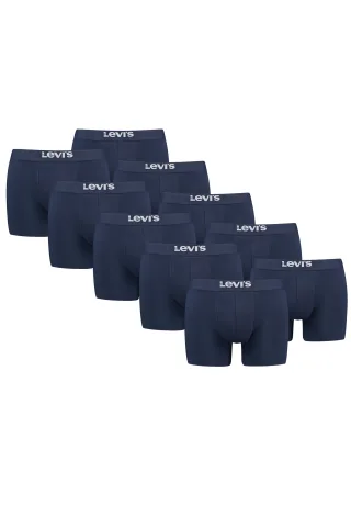 Levi's Solid Herren Boxershorts Unterwäsche aus Bio-Baumwolle im 10er Pack