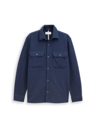 Tom Tailor - Overshirt in Bouclé Optik ocean blue - Gr. - L