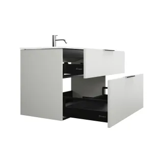 Burgbad Glas Waschtisch-Set Eqio Weiß Matt/Weiß, SEYX092F6014A0070 SEYX092F6014A0070