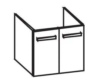 Artiqua 413 Waschtischunterschrank für Icon 124060, 124063, Quarzgrau Hochglanz Select, 413-WU2T-K01 413-WU2T-K01-7162-172