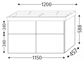 Sanipa Waschtischunterbau mit Auszügen 3way BR51750