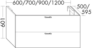 Burgbad Waschtischunterschrank Sys30 PG3 Diago 601x900x590 Weiß Hochglanz, WWGE090F1507 WWGE090F1507