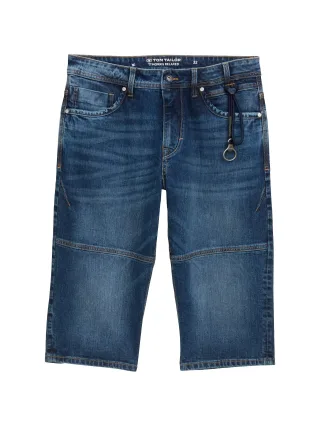 Tom Tailor - TTMORRIS RELAXED OVERKNEE Jeans Shorts mid stone wash denim - Gr. - 31