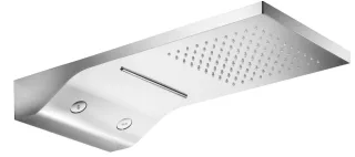 Herzbach Herzbach Living Spa Regenbrause Wand Regen/Spin-Jet/Schwall 270x593 gebürstet, 11.662500.2. 11.662500.2.09