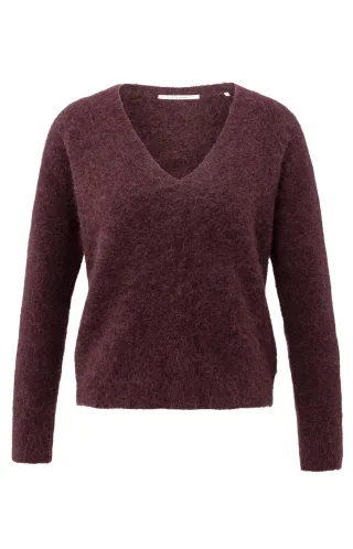 Yaya - Weicher Pullover mit V-Ausschnitt rot - Gr. - L