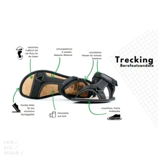 Grand Step Shoes Barfuß Sandalen Trekking schwarz 37