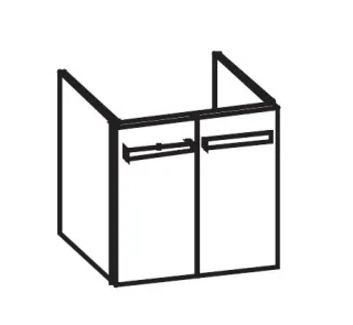 Artiqua 414 Waschtischunterschrank für Subway 2.0 7113F5, 7113F6, 7113F7 Weiß Glanz, 414-WU2T-V61-70 414-WU2T-V61-7050-68