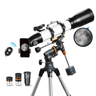 [EU Direct] AOMEKIE A02022 650x90mm Astronomical Telescope for Adults EQ Mount with Tripod Phone Adapter Watching Telesc