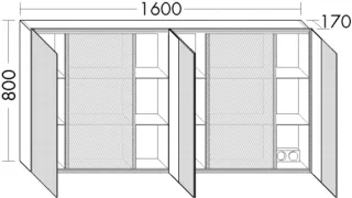 Burgbad Spiegelschrank RL30 800x1600x170 Nussbaum Dekor Samt, SPLO160F3686 SPLO160F3686