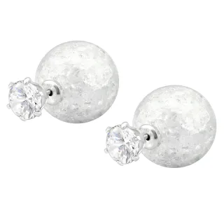 Doppel Kugel Ohrringe aus 925 Silber