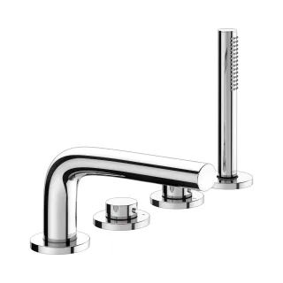 Keuco Wannenarmatur Edition 400 51530, 4-Loch,Wannenrand,220mm, Edelstahl-fin., 51530060200 51530060200