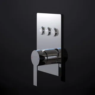 Steinberg Unterputz-Einhebelmischer, mit pushtronic, für 3 Verbraucher, chrom, 39022313 39022313