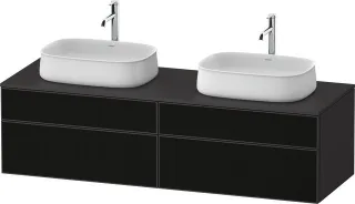 Duravit Zencha Konsolenwaschtischunterbau wandhängend Graphit & Schwarz Linienstruktur n/a & Superma ZE4825B63800000