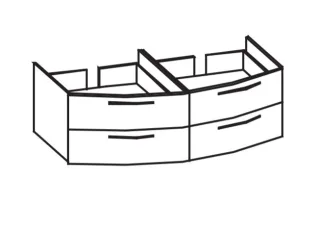 Artiqua 215 Waschtischunterschrank für Doppel-MMWT, Graphit Struktur quer, 215-WU2L-1-15-7098-401 215-WU2L-1-15-7098-401