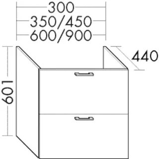 Burgbad Unterschrank zu M3 Sys30 PG4 Sana 601x600x440 Salbeigrau Hochglanz, WVEP060F5968 WVEP060F5968