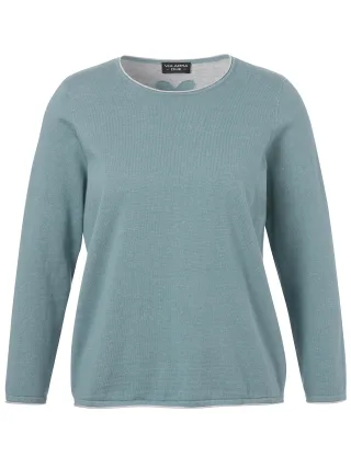 VIA APPIA DUE - Pullover Rundhals 1/1 Arm salbei/silber mel - Gr. - 42