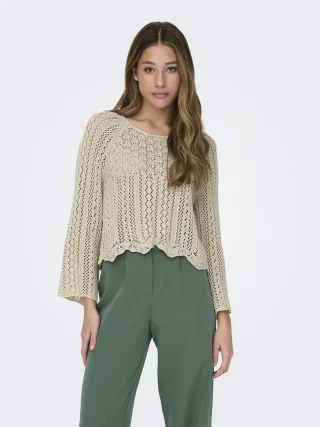 ONLY - ONLNOLA LIFE 3/4 PULLOVER KNT NOOS feather gray - Gr. - S