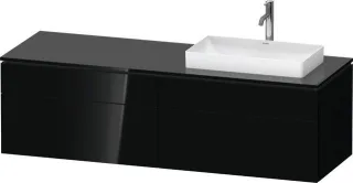 Duravit L-Cube Konsolenwaschtischunterbau wandhängend Schwarz Hochglanz 1620x550x482 mm - LC4871R404 LC4871R40400000